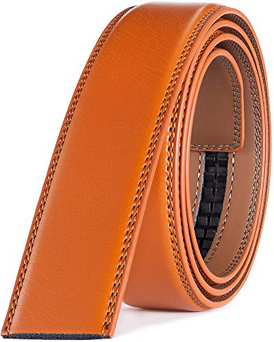 Katusi Herren Gürtel Ohne Schnalle kts9 130cm,Orange,130