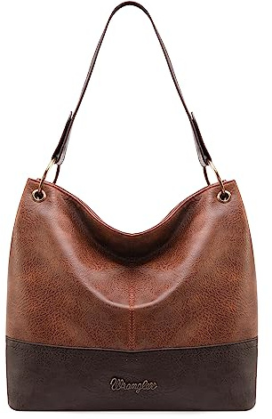 Wrangler Hobo Bags for Women Leather Hobo Purses Shoulder Bag Tote Bag Womens Purses and Handbags WG20-918BR