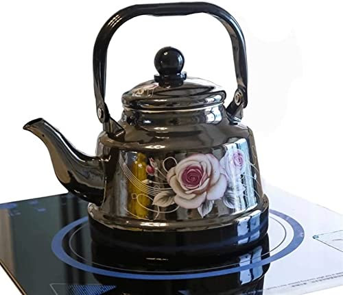 YQBUER 1.7L Kettle Black Thick Portable Enamel Pot Home Kettle Gas Stove Fire Cooker Universal Coffee Milk Chinese Medicine Pot Kettle