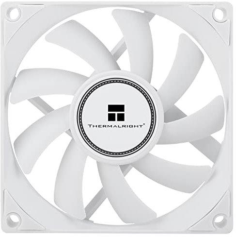 THERMALRIGHT TL-8015W Ventilador de CPU para ordenador Ventilador de carcasa de ordenador silencioso de 4 pines PWM PC, enfriador delgado de 15 mm, velocidad de 2200 RPM, CPU de 80 mm (Blanco)
