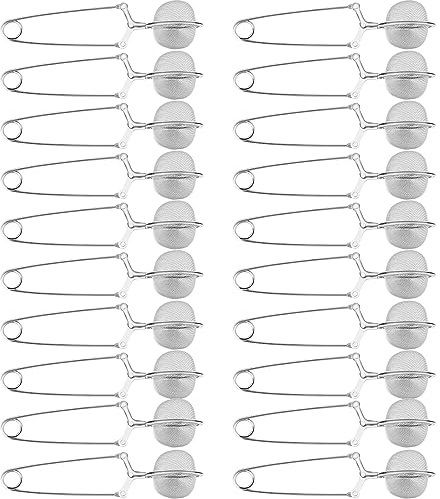 Yinder 72 Pcs Snap Ball Tea Strainer,Stainless Steel Snap Tea Infuser Mesh Ball with Handle for Loose Leaf Tea Reusable Metal Tea Filter Fine with Tong Pincer in Bulk for Kitchen Mulling Spices