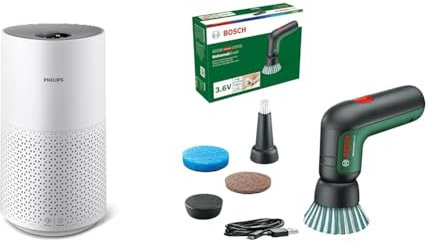 Philips Luftreiniger Smart 1000i Serie - Reinigt Räume bis zu 78 m² & Bosch Home and Garden Akku Reinigungsbürste UniversalBrush