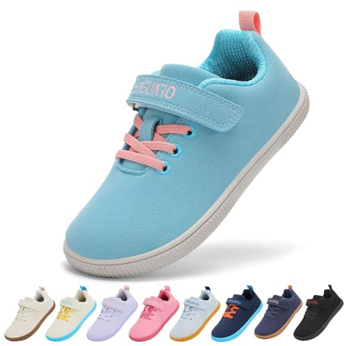 SAGUARO Bambino Bambina Barefoot Sneakers per Ragazze Ragazzi Scarpe a Piedi Nudi Casual Minimaliste per Sport e Uso Quotidiano Blu, 33 EU