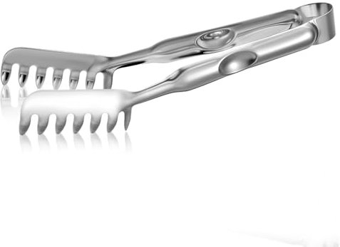 Yuanchu Pinze per pasta da 24 cm, pinza per spaghetti con manico a zinco, pinza per cibo in acciaio inox, con manico ergonomico, per spaghetti, cottura e utensili da cucina (24)