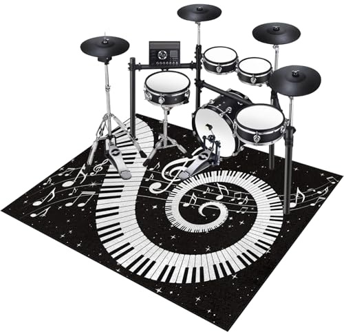 Alfombras Acusticas Alfombra Bateria Electronica Alfombra para Bateria Acustica Alfombra de Batería Acústico Tapete de Tambor Alfombrillas Insonorizada Antideslizantes Alfombra de Tambor 120 x 70 cm