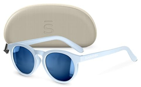 SUAVINEX, Gafas de Sol para Bebés de 12 a 24 Meses, Polarizadas, con Filtro UV 400, Cat. 3, 100% Protección Rayos UVA y UVB, con Funda Incluida, Muy Flexibles y Ligeras, de Forma Redonda, Color Azul