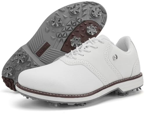 Rhyoam Men Golf Shoes Spikes Male Golf Sneakers Outdoor Walking Shoes for Golfers