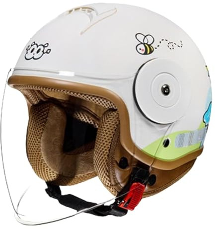 Barnhjälm, Barnmotorcykelhjälm För Skoter, Justerbar Öppen Motorcykelhjälm För 6-15 År Gamla Pojkar Och Flickor C,(46-54CM)