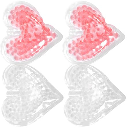 Warmhm Poches De Glace En Gel Réutilisables Forme Cœur 8cm, Lot De 4, Compresses Froides Et Chaudes Pour Soins Infirmiers, Soulagement Blessures Et Soins Oculaires, Usage Maison Et Sport