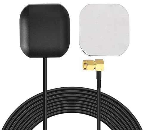 Bingfu Car GPS Antenna SMA Male Waterproof Active GPS Navigation Antenna for Car Stereo Radio Head Unit GPS Navigation System Modem Vehicle Tracker Real Time Monitor Security Camera IoT Router Gateway
