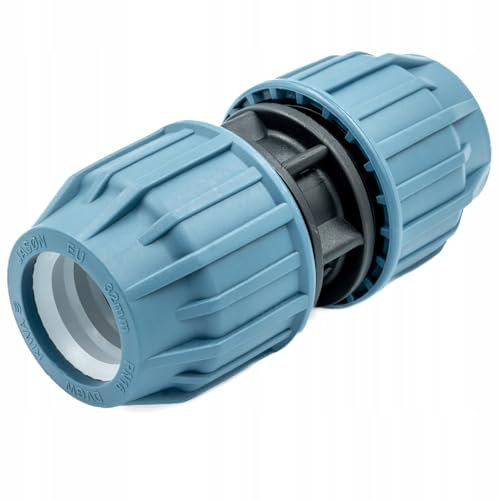 Manchon droit en polypropylène pour tuyau PE 40mm – raccord à compression pour eau potable, 16 bar, cert. DVGW/KIWA/WRAS