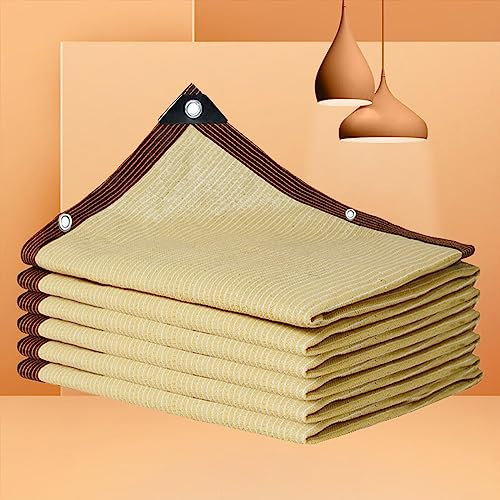 Filet d Ombrage Renforcé Toile d'ombrage 5x4 Voile Ombrage Rectangulaire 3x2 Rectangulaire Respirant, Bâche en Maille Durable Serre, Pergola, Garage,beige-2x5m