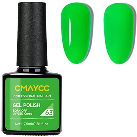 Green Gel Nail Polish, Grass Green Gel Nail Varnish, Spring Summer Long Lasting Non Toxic UV/LED Soak off Polish for Women DIY Nail Art Manicure