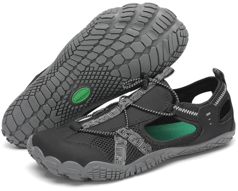 SAGUARO Herr Vandring Sandaler Stängd Toe Vandring Sandaler Halkfria Andningsbara, 39-47 EU, Svart, 39 EU