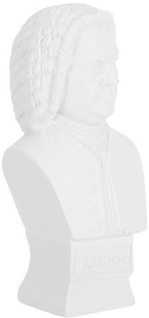 ULTECHNOVO Bach -porträtskulptur Mini-Statue Mini-musikerfiguren Kleine Büstenstatue Musiker Statuen Büstenkopffiguren Tabletop -Verzierungen Musiker-Figuren-Ornament Büste Statuen Harz Weiß