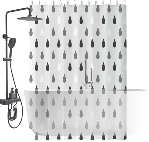 Cortina de Baño - Cortinas De Ducha Impermeables - Accesorios Flexibles de Tela Suave Impermeable para Decoración del Baño y Bañera