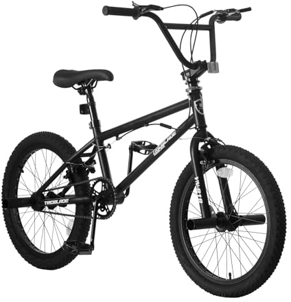 BSTSEL 20 inch Freestyle BMX Bike Kids Bicycle for Boys and Girls for 6-13 Years Old Kids and Beginner Level Riders 4 Pegs 360 Degree Rotating Handlebar (Black)
