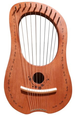 String Lyre Arpa, In Legno Celtico Dieci Mogano Folk Harp, Stringa In Acciaio Compatta Strumento Musicale Per Principianti Studenti Interpreti Festival Pratica Di Viaggio Sessioni