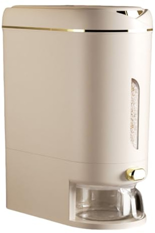 AMISENK Dispensador de arroz de gran capacidad con diseños de tazas medidoras para el hogar, cocina, despensas, solución de almacenamiento, soporte de arroz