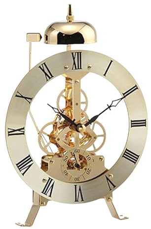 Reloj de mesa vintage, reloj de péndulo sin tictac, diseño mecánico retro para decoración del hogar y decoración de escritorio de oficina