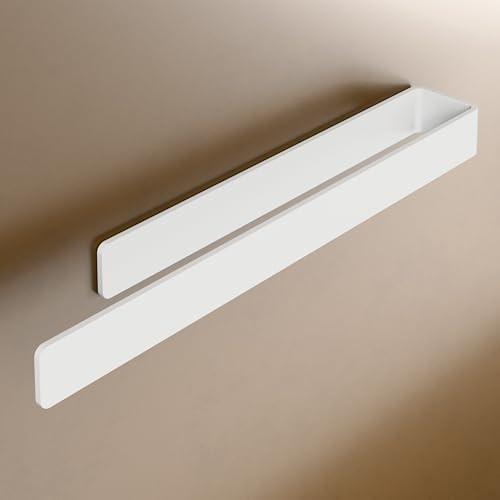 LIEBHEIM Toalleros de Baño Sin Taladro - Toallero Adhesivo Baño - Toalheiro - Colgador Toalla Baño Adhesivo - Toalheiros - Cinta Adhesiva de Montaje 3M (Aluminio Blanco, 40)