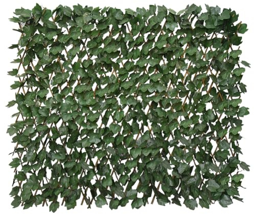 Expandable Fence Privacy Screen for Balcony Patio Outdoor,Decorative Faux Ivy Fencing Panel,Artificial Hedges (Single Sided Leaves)……