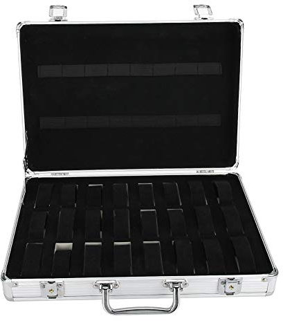 Scatola portaoggetti per orologi, Durevole e Pratica con 24 griglie in lega di alluminio, Custodia per valigetta e organizer per la classificazione degli orologi
