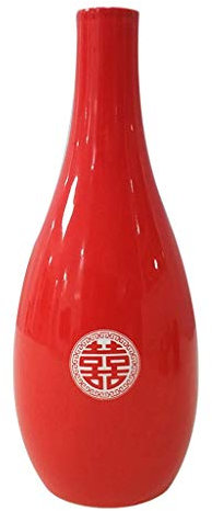 Florero de Jarrón Decor Rojo clásico tarro de cerámica florero flor de escritorio de boda del florero de belleza moderna Botella Disposición Sala Oficina Place regalo Decoración Configuración, 7.9 Ta