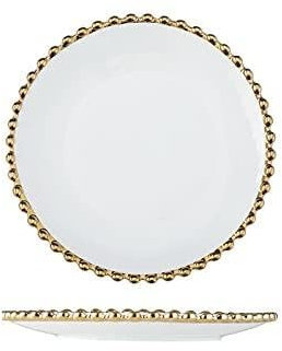 luckxuan Servizio di Piatti Dinnerware in Ceramica Rotonda a Forma di Cuore Piatti a Forma di Cuore Ciotole Bianche in Oro Famiglia stoviglie domestiche Servizi di Piatti (Color : 1)