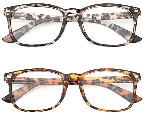 2 Stücke Blaulicht-Filterbrille, klare Brille Blaulicht-Blocker-Brille Anti-Blaulicht-Brille Lichtbrille Gestell Damen Augenbelastung reduzieren Brille Lesen Computerbrille für Frauen Männer (braun)