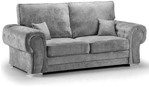 Verona Sofa Highback | 3 Seater 2 Seater Corner Sofa Fullback | Grey Fabric Sofa Set | Warranty Included (3 Seater)