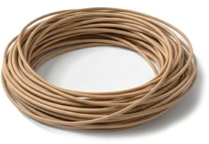 Cordoncino in pelle naturale da 1 mm, 5 m, in pelle bovina, rotondo, per bracciali, collane, gioielli fai da te