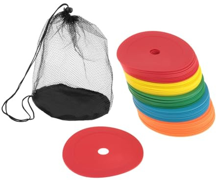 Perfeclan 50 Conos Planos, Marcadores de Puntos, Antideslizantes, para Suelo, para Entrenamiento de Fútbol, Discos Planos para Equipos Deportivos