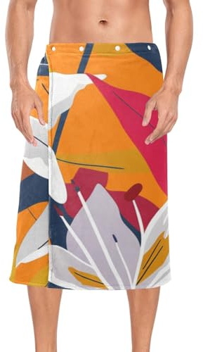 EtherSpher Lily Flower Dark Red Black Coral Fleece Mens Bath Wrap Bath Cover Up 60'' x 28'' for Sauna Accessories toallas envolventes para spa