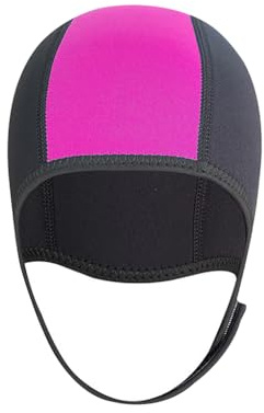 AMSLSIU Cappuccio termico per nuoto addensato in neoprene, addensare per piscina interna ed esterna, cappello di protezione, costume da bagno, snorkeling, Rosso, dimensione libera