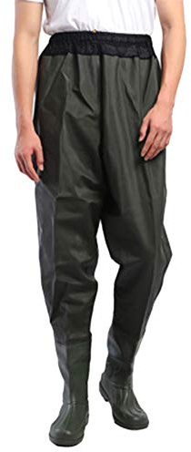 DianshaoA Maschi Pesca Impermeabile metà Corpo Trampolieri Stivali Scafandro Salopette Pescatori Anche I Piedi Army Green 65 46