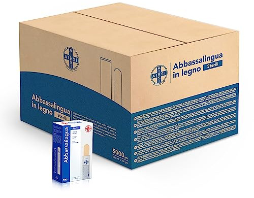 AIESI® Tungdepressor engångs trä STERIL (Förpackning med 5000 stycken)