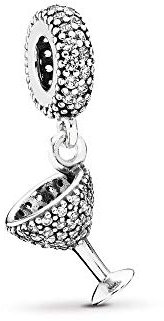 FGT Breloque en forme de bouteille de champagne pour bracelets Pandora en argent sterling - Cadeau idéal pour femme et fille, taille unique, Argent sterling, Pas de gemme