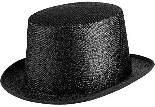dressforfun 901029 Unisex Glitzer Zylinder Show Hut, nach oben gewölbte Krempe, stabile Form - diverse Farben - (schwarz | Nr. 304581)
