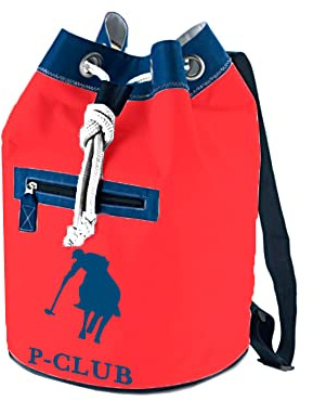 Borsa/Sacca/zaino per il mare, da uomo P-CLUB in vari colori mis: cm 48 x diametro cm 35, Rosso