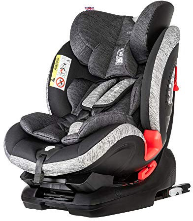 Cozy N Safe, Arthur Group 0+/1/2/3 Child Car Seat, Isofix, 0-36kg, Birth – 12 Years (Black/Grey)