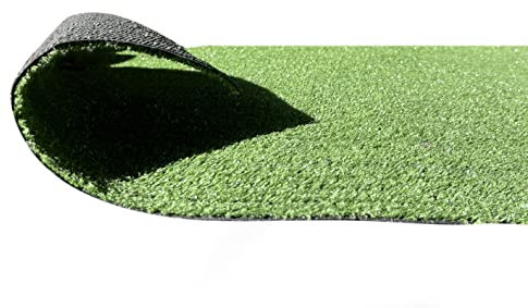7mm Budget Artificial Grass Cheap Turf Hard Wearing Fake Lawn Garden Flooring for Sports, Children, Pets with Drainage Holes (7m Length x 2m Width)