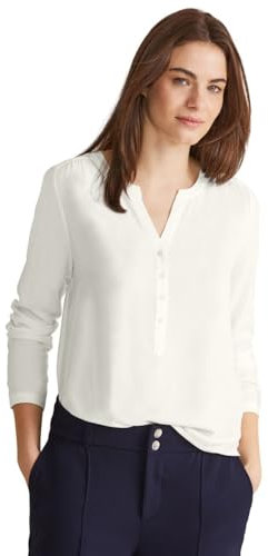 STREET ONE Damen Style Bamika Bluse, off white, 38