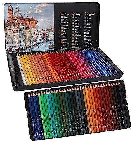 Holzsammlung 72 Lápices Acuarelables, Caja Lapices Colores Para Mezcla, capas y pintura de acuarela, Kit de Dibujo Profesional Coloreado para Adultos, Artistas Principiantes y Expertos#01