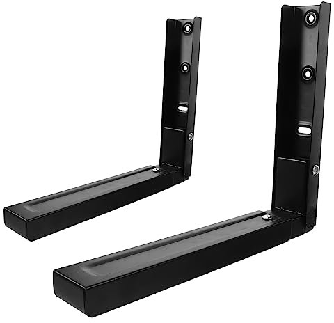 Microwave Wall Mount Brackets 2pcs Stainless Steel Black Holder