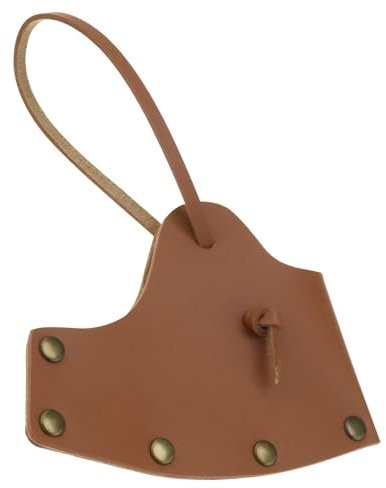 VGOL Étui de protection en cuir pour hache avec clous de pression, hache à lame unique pour jardinage en plein air, marron clair