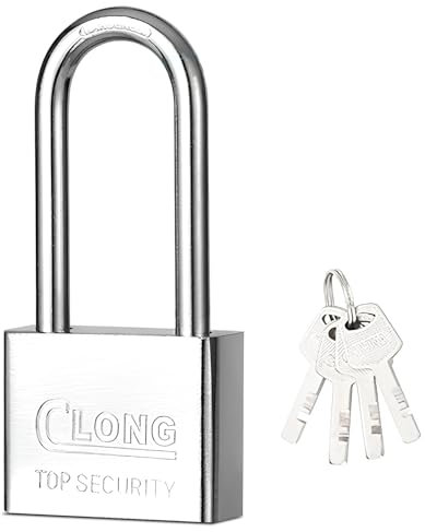 Cadenas de sécurité, Cadenas à clé Cadenas à Anse Longue 40 mm pour Casier de Gym casier bagages unités de stockage garage portes