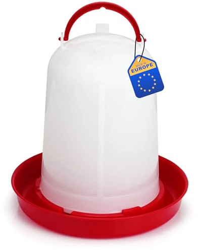 Agrarzone kycklingbad, 10 liter, rött – robust, uppvärmbart fjäderfäbad med nivåindikator – automatisk kycklingvattendryck – kycklingtillbehör