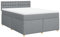 vidaXL Boxspringbett, Doppelbett mit LED Matratze Matratzenauflage, Bettgestell mit Lattenrost Kopfteil, Polsterbett Bett für Schlafzimmer, Hellgrau 140x200cm Stoff