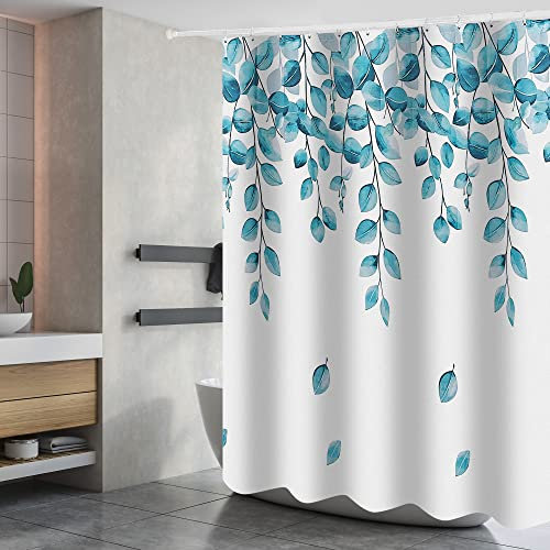 DAMAI Duschvorhang 180 x 180 cm Badvorhang aus Polyester Stoff Waschbar Bad Vorhang mit 12 Duschvorhangringe Wasserdicht für Badewanne und Bad Grün